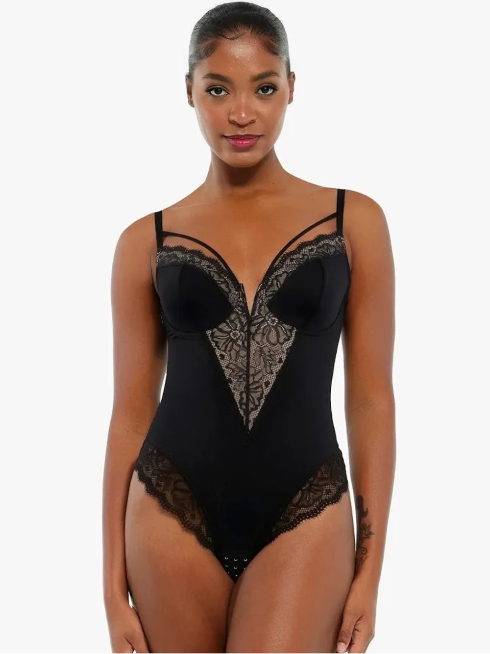 NWOT Women Popilush Shapewear Seamless Thumb Hole Long Sleeve Jumpsuit